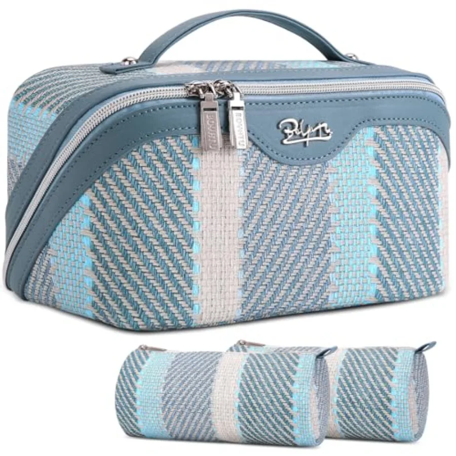 Travel Makeup Bag Cosmetic Bag for Women: 3 Pcs Set Make up Bag with Compartments - Waterproof Vegan Leather Toiletry Bags with
Travel Makeup Bag Cosmetic Bag for Women: 3 Pcs Set Make up Bag with Compartments - Waterproof Vegan Leather Toiletry Bags with