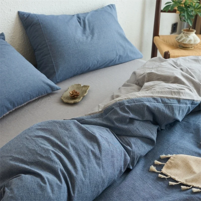 3pcs Washed Pure Cotton Duvet Cover Set,Breif Quilt Covers Bag,Blue Soft Breathable Bed Linens For Four Season Adult 220*240cm
3pcs Washed Pure Cotton Duvet Cover Set,Breif Quilt Covers Bag,Blue Soft Breathable Bed Linens For Four Season Adult 220*240cm