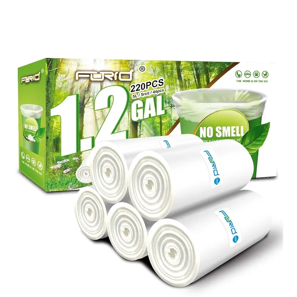 1.2 Gallon Garbage Bags, 220 Count, Small, Clear –Wastebasket Bin Liners for Bathroom, Bedroom, Office, Garbage Can - Durabl
1.2 Gallon Garbage Bags, 220 Count, Small, Clear –Wastebasket Bin Liners for Bathroom, Bedroom, Office, Garbage Can - Durabl