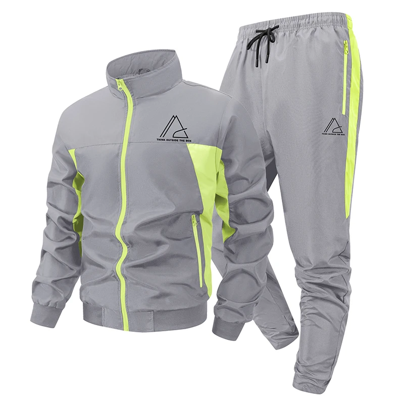 Triangle Graphic Colorblock Sports Set for Men Outdoor Casual Zip Up Coat Jacket Outwear Tops Pants Trousers with Zipper Pockets
Triangle Graphic Colorblock Sports Set for Men Outdoor Casual Zip Up Coat Jacket Outwear Tops Pants Trousers with Zipper Pockets