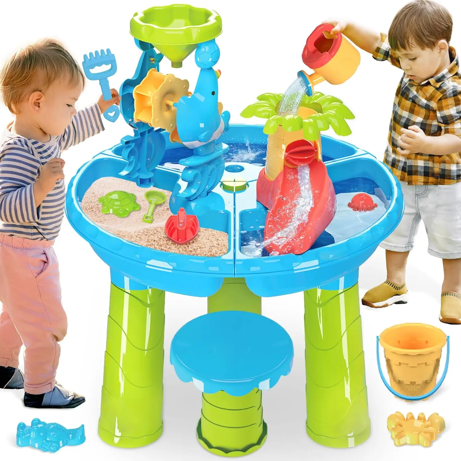 Water Table for Toddlers - 3 in 1 Kids Play Water and Sand Activity Sensory Playset with 12 Pcs Accessories - Summer Outdoor Poo
Water Table for Toddlers - 3 in 1 Kids Play Water and Sand Activity Sensory Playset with 12 Pcs Accessories - Summer Outdoor Poo