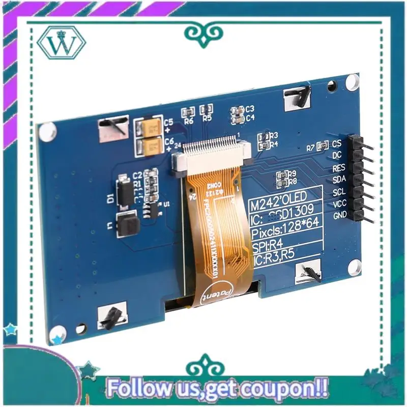 Upgraded 2Pcs 2.42 Inch OLED Display LCD Screen Module 128X64 SPI/IIC Interface SSD1309 Display White
Upgraded 2Pcs 2.42 Inch OLED Display LCD Screen Module 128X64 SPI/IIC Interface SSD1309 Display White