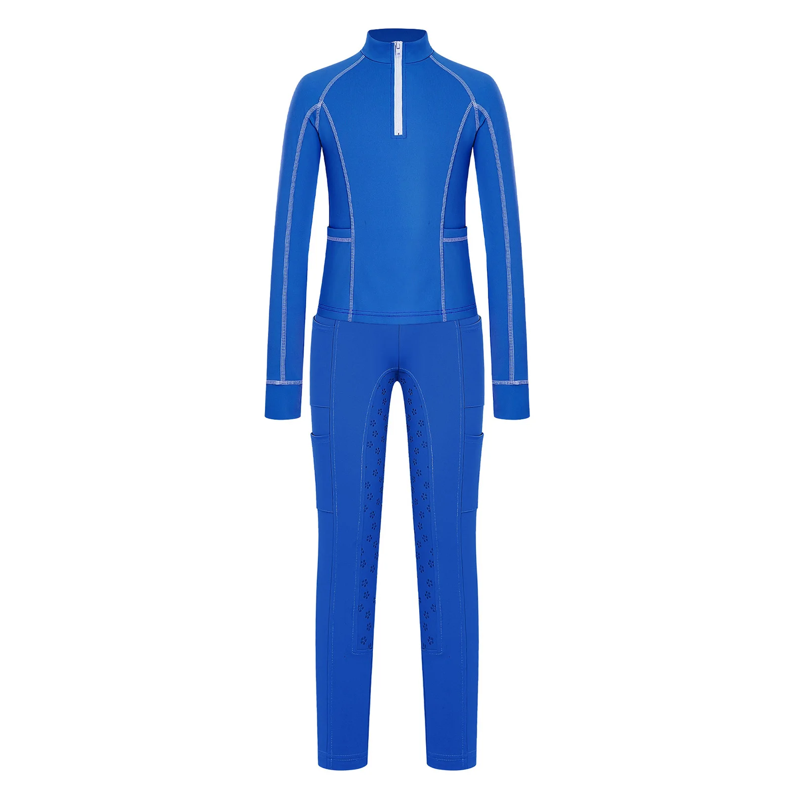 Kids Girls Horse Riding Outfit Stand Collar Long Sleeve Thumb Holes Zip Up Full Seat Breeches Stretchy for Riding Training
Kids Girls Horse Riding Outfit Stand Collar Long Sleeve Thumb Holes Zip Up Full Seat Breeches Stretchy for Riding Training
