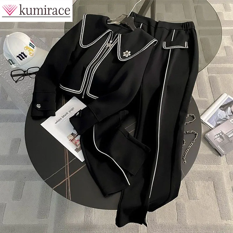 2025 Spring and Autumn New Black Fashion Set Women's Cardigan Jacket Wide Leg Pants Two-piece Set Clothes for Women Pant Sets
2025 Spring and Autumn New Black Fashion Set Women's Cardigan Jacket Wide Leg Pants Two-piece Set Clothes for Women Pant Sets