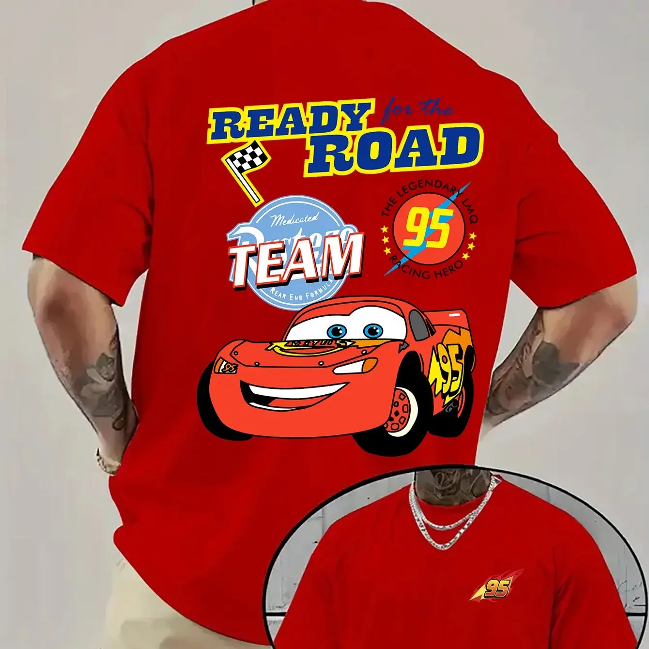 Мужская футболка Disney с изображением персонажей из фильма «Тачки» — любимая футболка с изображением Лайтнинг МакКуин и гоночных машинок, подходит для подарка, повседневная летняя одежда
Мужская футболка Disney с изображением персонажей из фильма «Тачки» — любимая футболка с изображением Лайтнинг МакКуин и гоночных машинок, подходит для подарка, повседневная летняя одежда