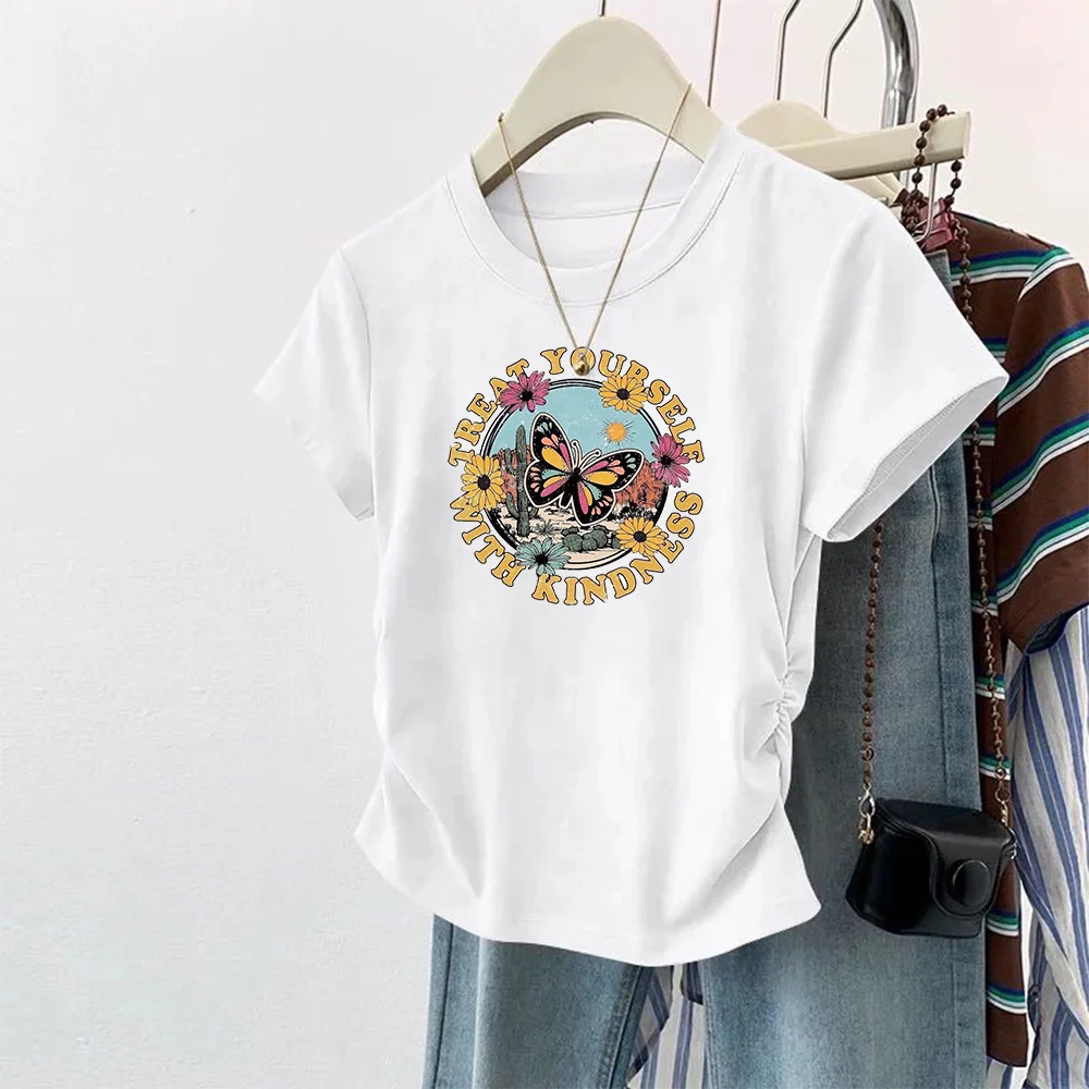 2025 Women's T-shirt Slim Korean O-neck Tees Y2k Stylish Comfortable Spring Summer Fashion Tops Female Short Sleeve T-Shirts
2025 Women's T-shirt Slim Korean O-neck Tees Y2k Stylish Comfortable Spring Summer Fashion Tops Female Short Sleeve T-Shirts