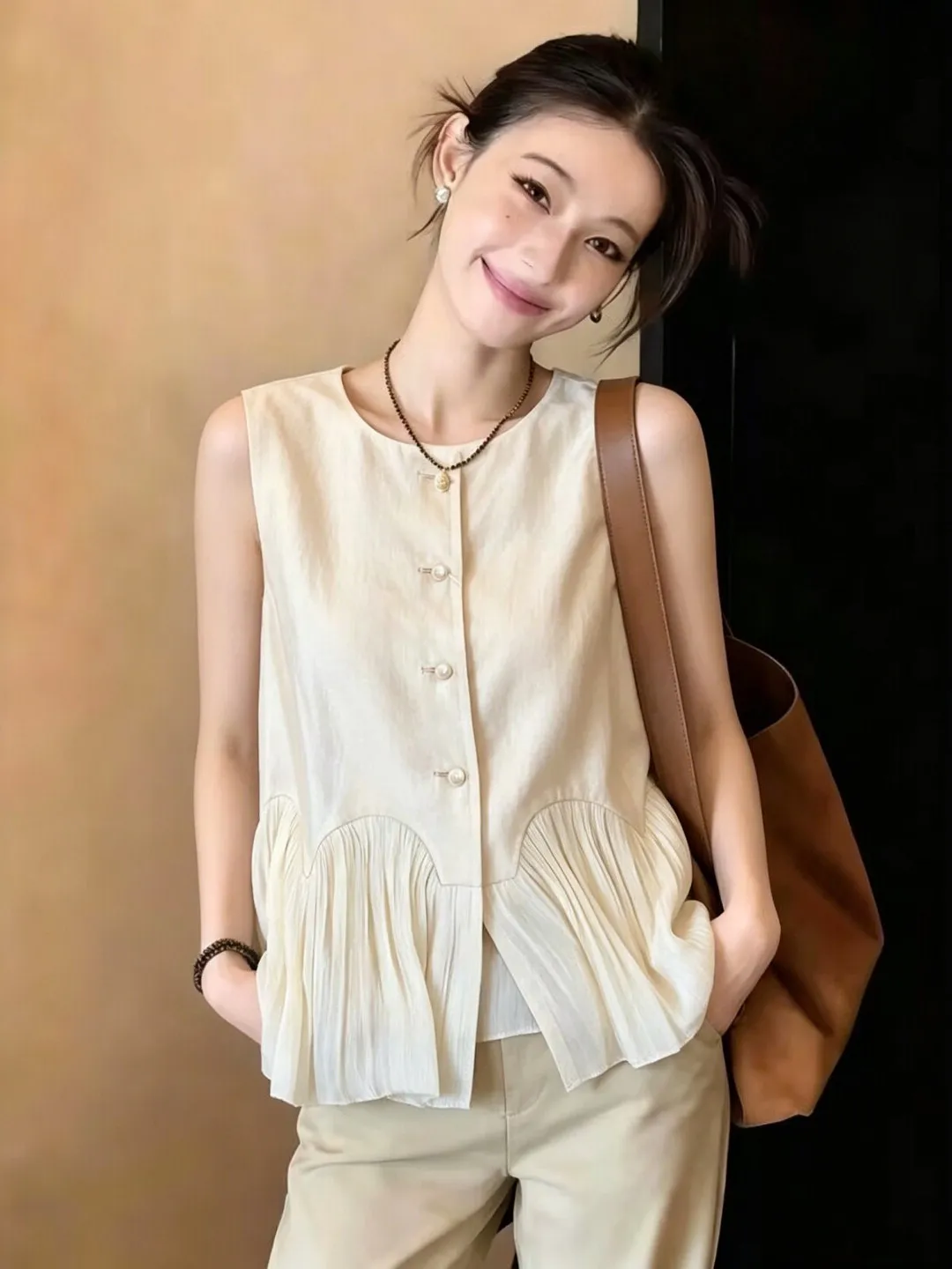 Japanese Style High End Patchwork Vest Women's Summer Fashion Artistic Versatile Sleeveless Top Breathable Polyester Fiber
Japanese Style High End Patchwork Vest Women's Summer Fashion Artistic Versatile Sleeveless Top Breathable Polyester Fiber