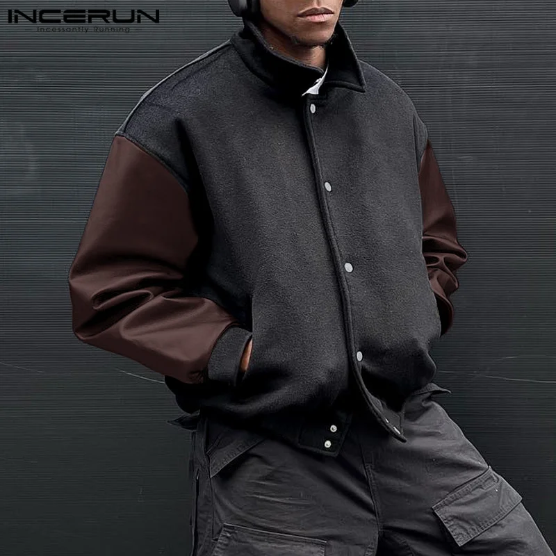 Fashion Casual Style Tops INCERUN 2024 Mens Patchwork Leather Personality Jacket Coat Male Streetwear Autumn Long Sleeved Jacket
Fashion Casual Style Tops INCERUN 2024 Mens Patchwork Leather Personality Jacket Coat Male Streetwear Autumn Long Sleeved Jacket