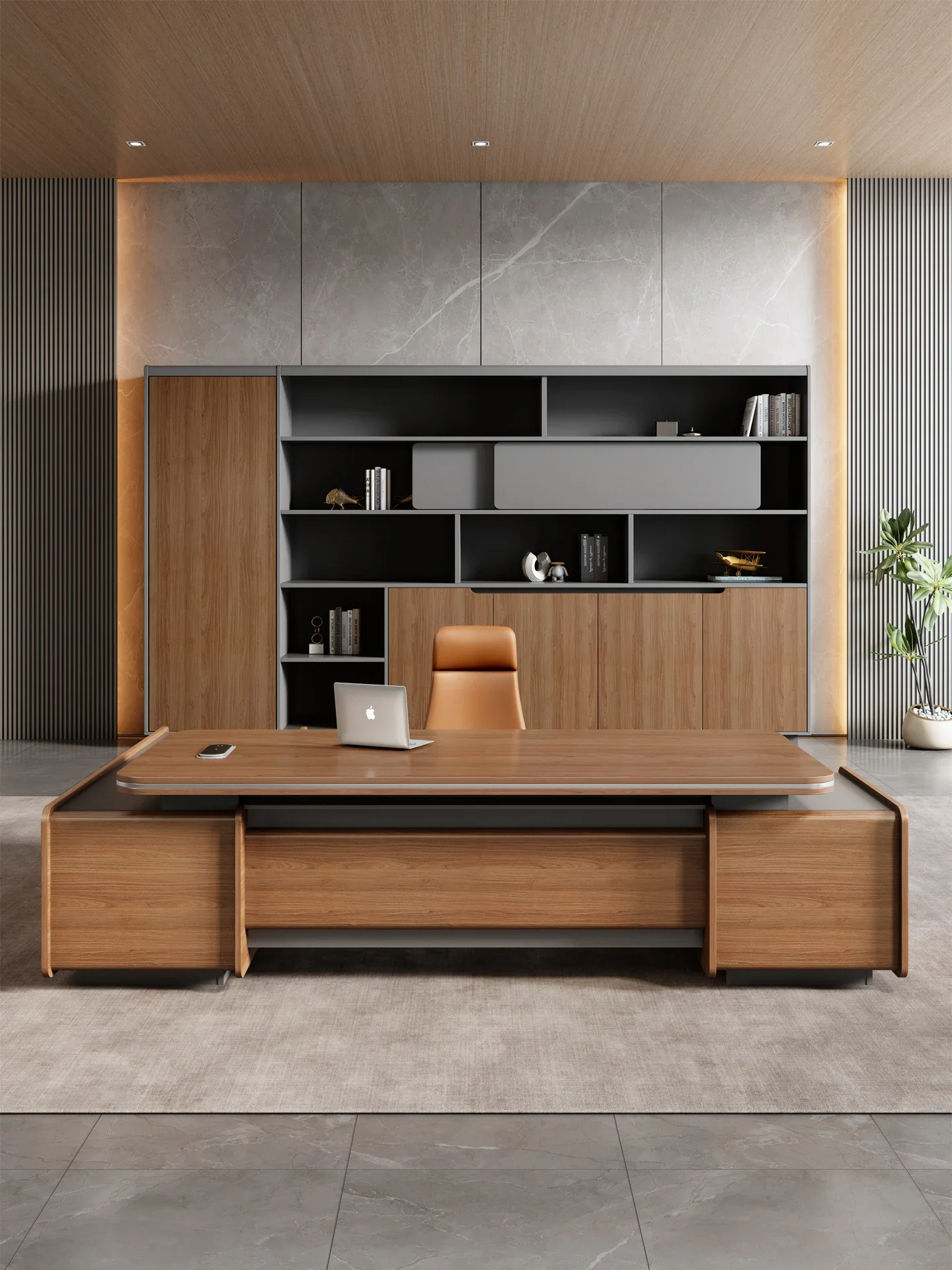 Boss desk, light luxury and high-end sense, office desk and chair combination
Boss desk, light luxury and high-end sense, office desk and chair combination