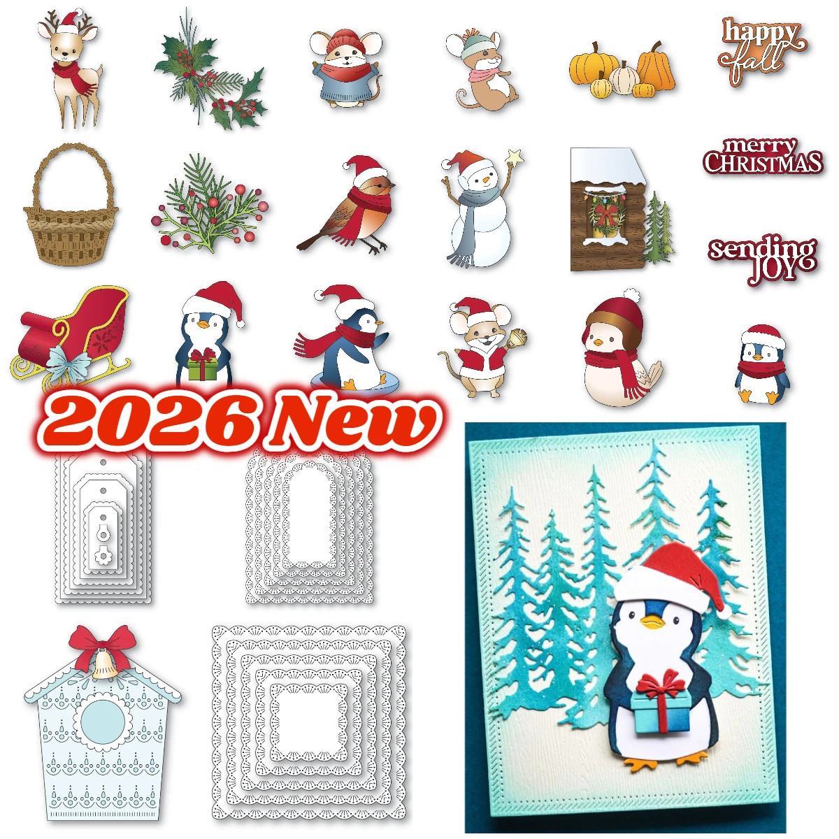 Santa Penguin Merry Christmas Winter Sled New Arrival 2026 Metal Cutting Dies Christmas Card Making Stencils For Embossing
Santa Penguin Merry Christmas Winter Sled New Arrival 2026 Metal Cutting Dies Christmas Card Making Stencils For Embossing