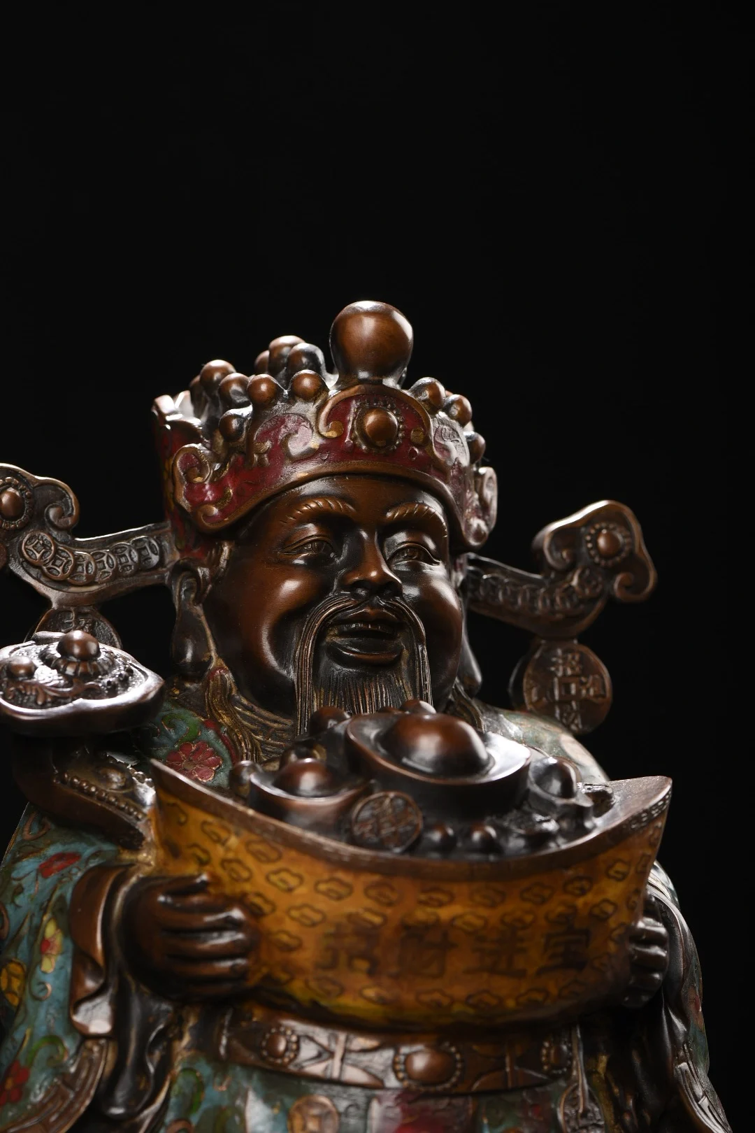 13"Xizang Folk Collection Old Purple Bronze Cloisonne Amass wealth God of Wealth Changguan wealth Worship Hall Town House
13"Xizang Folk Collection Old Purple Bronze Cloisonne Amass wealth God of Wealth Changguan wealth Worship Hall Town House