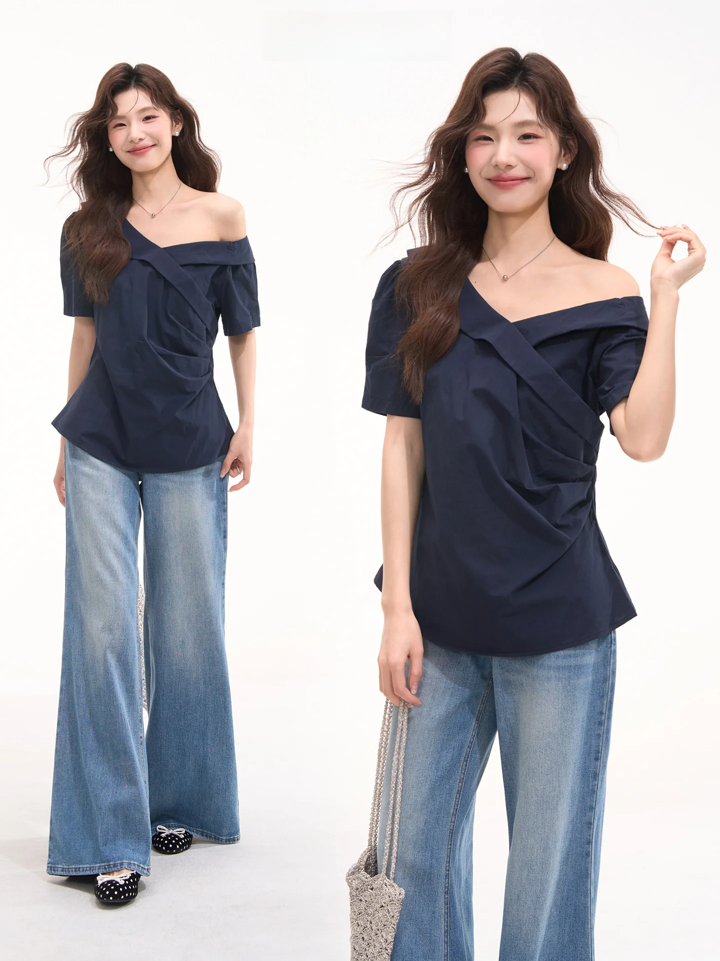 Heme Summer Casual V-Neck Short Sleeve Shirt Women's Simple Design Sense Late Wind Sweet Story Window Display Floral Print
Heme Summer Casual V-Neck Short Sleeve Shirt Women's Simple Design Sense Late Wind Sweet Story Window Display Floral Print