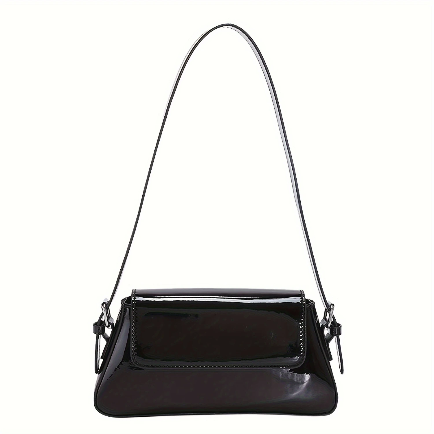 French Mirror Finish Shoulder Bag Flapover Satchel with Adjustable Strap in Various Colors
French Mirror Finish Shoulder Bag Flapover Satchel with Adjustable Strap in Various Colors