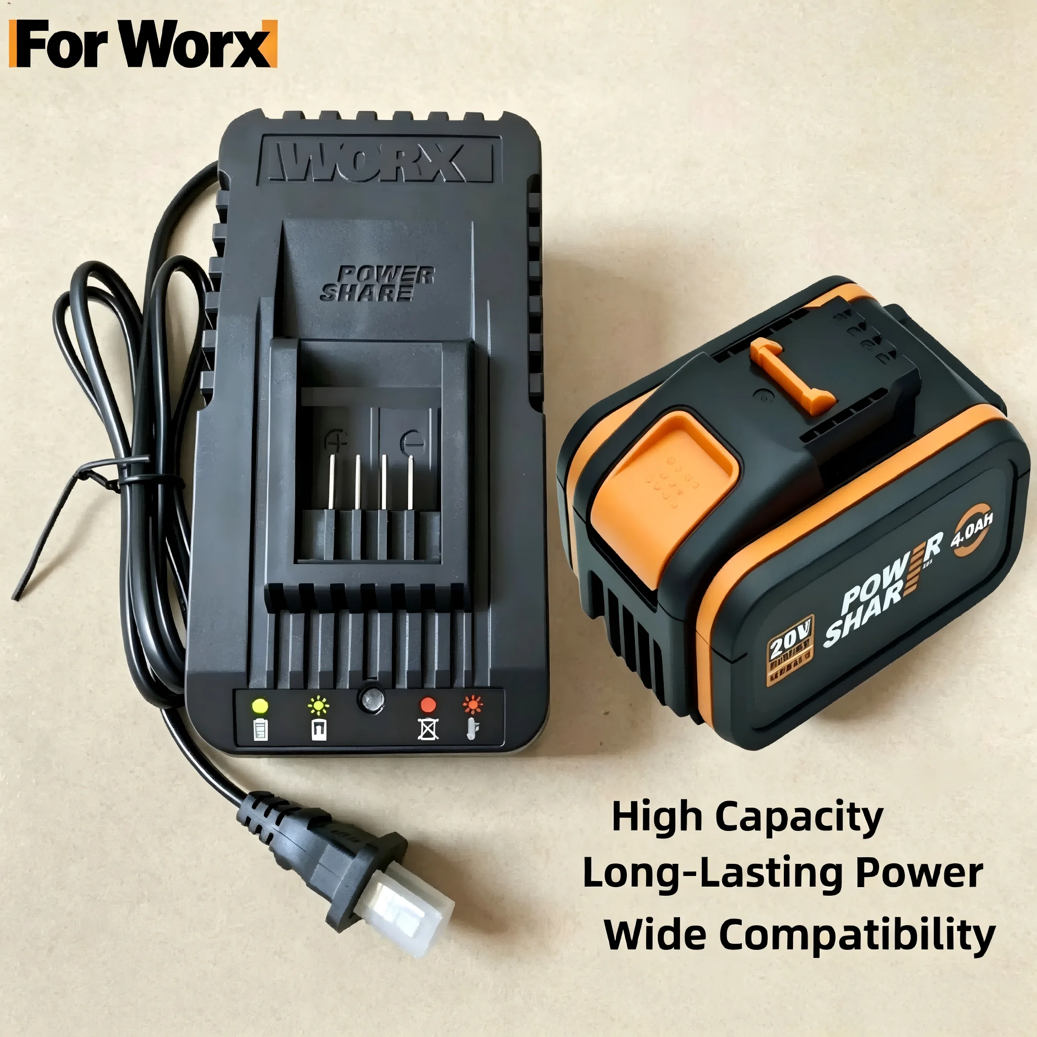 For WORX 20V High Drain Lithium Battery 4.0Ah 6.0Ah 8.0Ah Replacement WA3551 WA3553 Fit All power tools Electric Garden Machines
For WORX 20V High Drain Lithium Battery 4.0Ah 6.0Ah 8.0Ah Replacement WA3551 WA3553 Fit All power tools Electric Garden Machines
