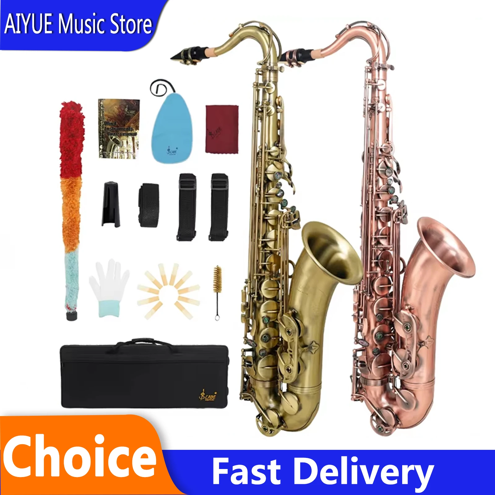 SLADE Tenor Saxophone Brass Abalone Shell Key Saxophone Suitable For Beginners/Performers Woodwind Instruments With Accessories
SLADE Tenor Saxophone Brass Abalone Shell Key Saxophone Suitable For Beginners/Performers Woodwind Instruments With Accessories