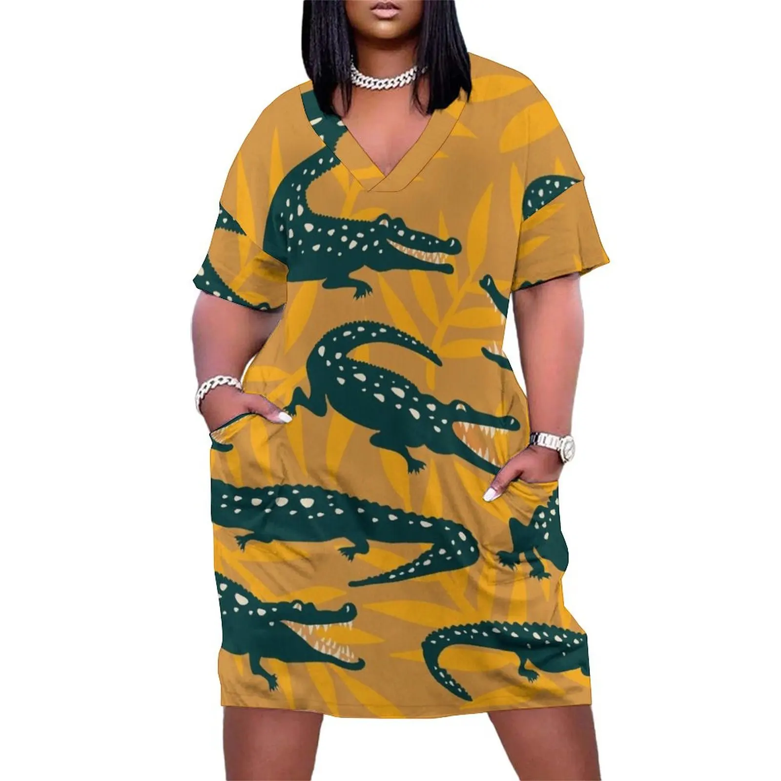 Alligator Collection – Ochre & Teal Loose Pocket Dress luxury women's party dress evening prom long dress women summer
Alligator Collection – Ochre & Teal Loose Pocket Dress luxury women's party dress evening prom long dress women summer