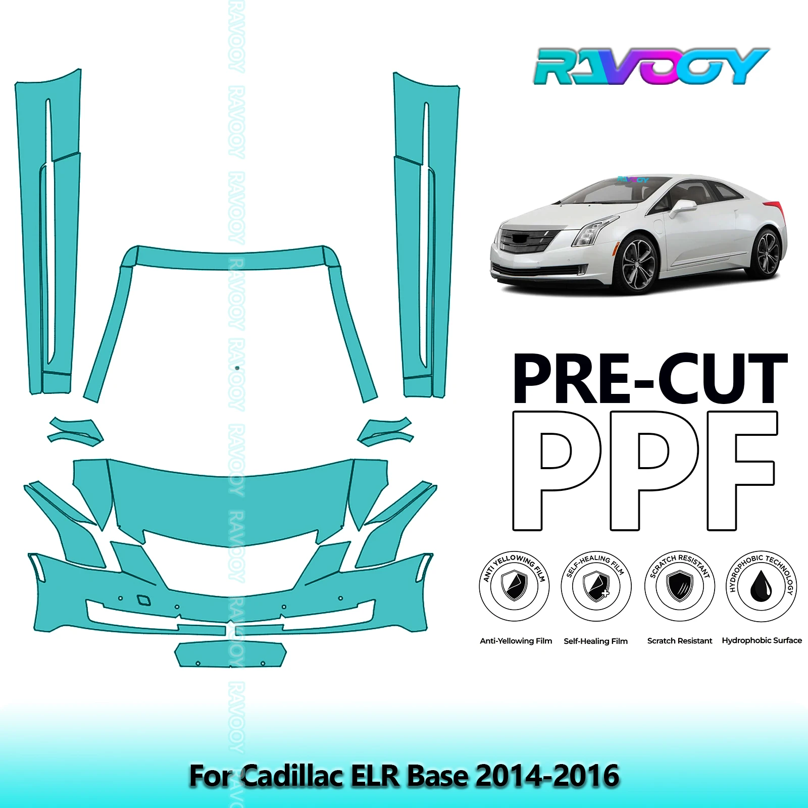 8.5Mil Precut Paint Protection Film PPF Clear Bra Front Kit+Rockers For Cadillac ELR Base 2014-2016
8.5Mil Precut Paint Protection Film PPF Clear Bra Front Kit+Rockers For Cadillac ELR Base 2014-2016