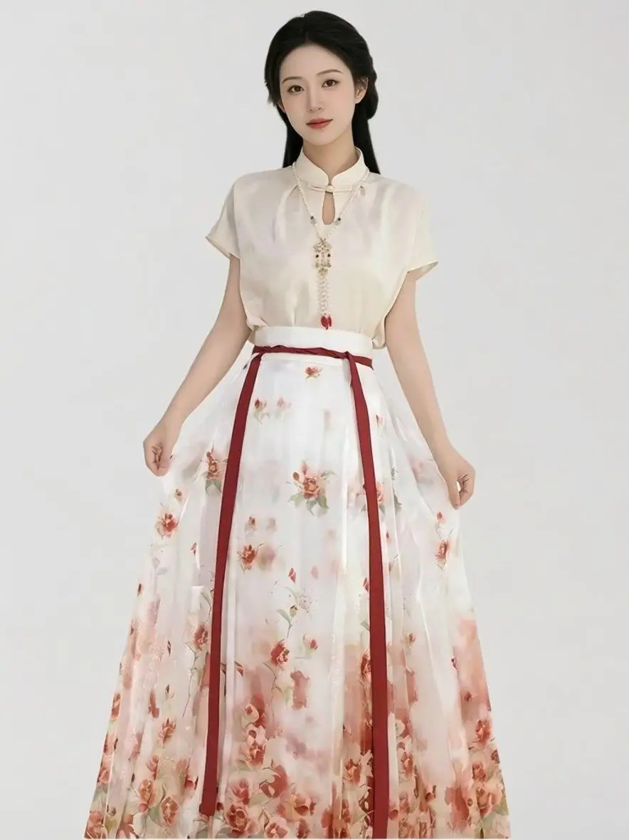 New Chinese Style Hanfu Set High Waist Lightweight Skirt Two Piece Women's Summer Vintage Court Fashion Sensation
New Chinese Style Hanfu Set High Waist Lightweight Skirt Two Piece Women's Summer Vintage Court Fashion Sensation