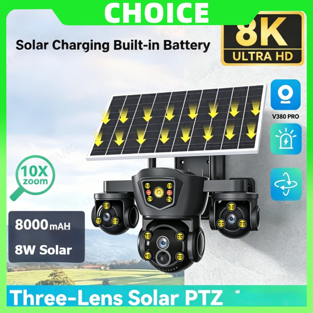 V380 Pro Solar Security Camera Triple Screen Multi-Angle View WiFi Battery No-Wire Need Wireless Solar Camera Outdoor WiFi
V380 Pro Solar Security Camera Triple Screen Multi-Angle View WiFi Battery No-Wire Need Wireless Solar Camera Outdoor WiFi