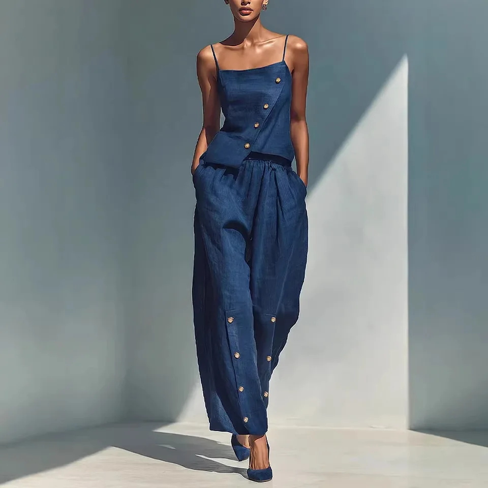 Asymmetrical Cami Top And Pants 2 Piece Set For Women Elegant Sets 2026 Summer Commute Wide Leg Pant Suit Ladies Street Outfit
Asymmetrical Cami Top And Pants 2 Piece Set For Women Elegant Sets 2026 Summer Commute Wide Leg Pant Suit Ladies Street Outfit