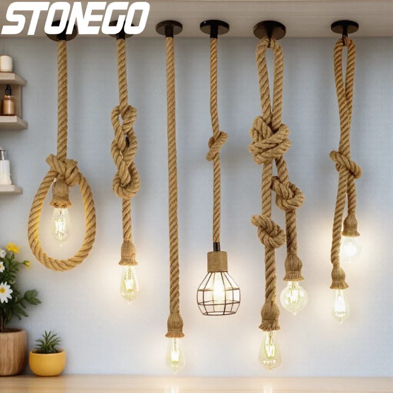Retro Industrial Style Hemp Rope Chandelier Perfect for Restaurants Cafes Bars Shops Vintage Decorative Lighting
Retro Industrial Style Hemp Rope Chandelier Perfect for Restaurants Cafes Bars Shops Vintage Decorative Lighting