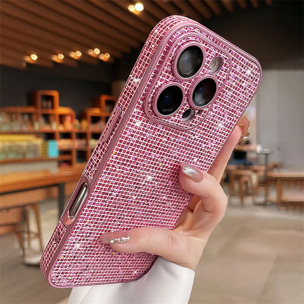 Luxury Full Screen Glitter Plaid Sequins Phone Case For iPhone 17 16 15 14 13 12 Pro Max Sparkling Lens Camera Protection Cover
Luxury Full Screen Glitter Plaid Sequins Phone Case For iPhone 17 16 15 14 13 12 Pro Max Sparkling Lens Camera Protection Cover
