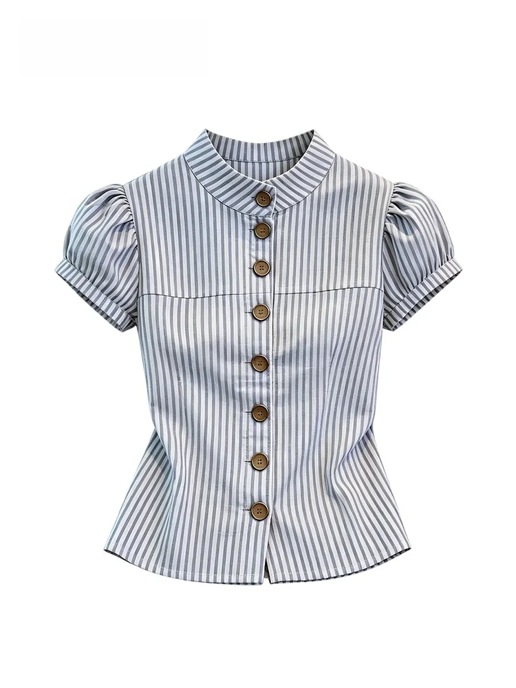 Cara CLUB plus Size Bubble Sleeve Shirt Women's Summer New Style Plump Sister Slimming Fashion Striped Top Casual Style Short...
Cara CLUB plus Size Bubble Sleeve Shirt Women's Summer New Style Plump Sister Slimming Fashion Striped Top Casual Style Short...