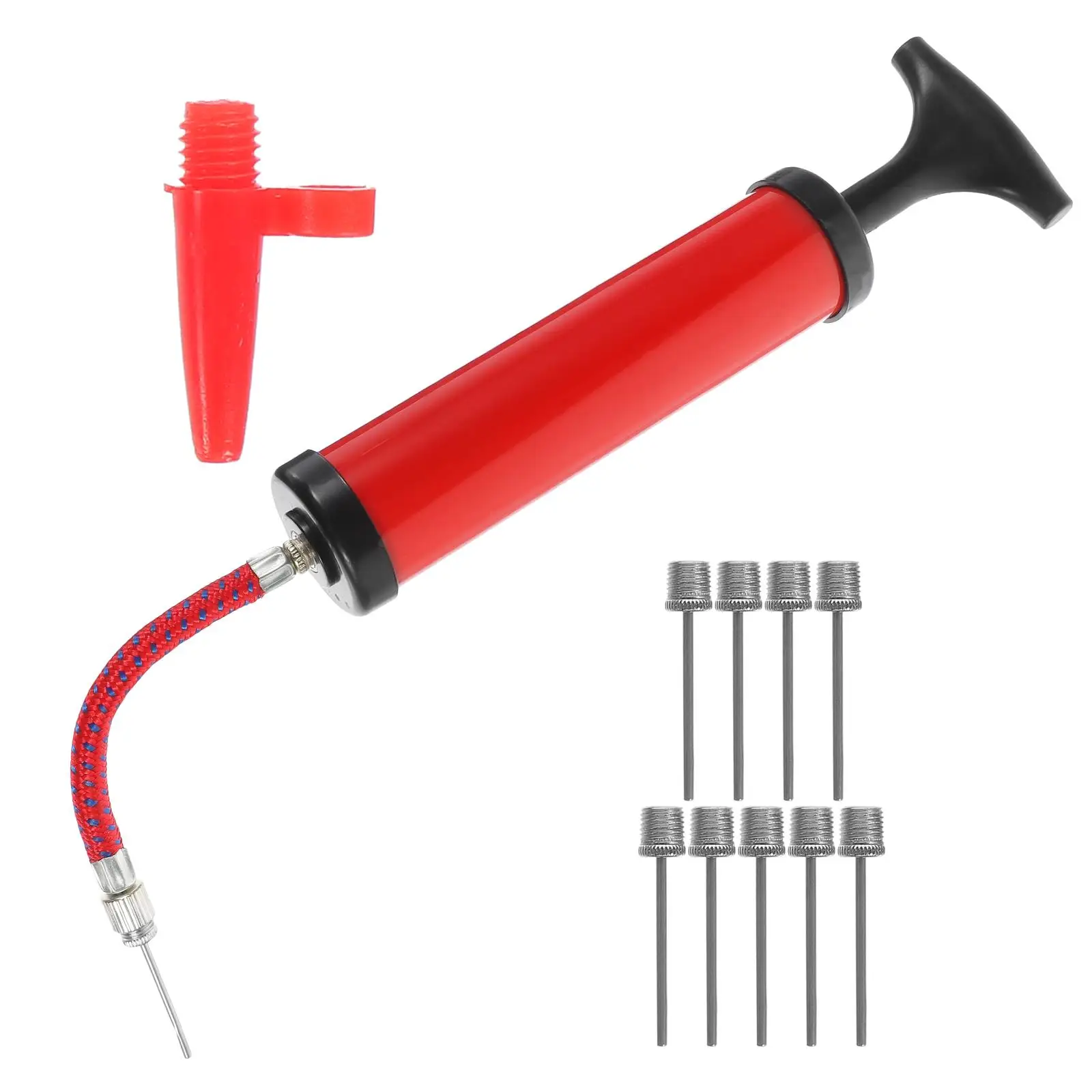 13Pcs Red Mini Portable Basketball Pump Set 8Inch Inflator With 10 Needles Tube For Sports Daily Use Outdoor Sturdy Reusable
13Pcs Red Mini Portable Basketball Pump Set 8Inch Inflator With 10 Needles Tube For Sports Daily Use Outdoor Sturdy Reusable