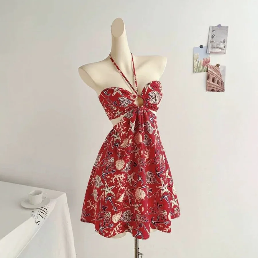 【New Arrival】Red Nautical Print Halter Mini Dress, Backless with Cutout
【New Arrival】Red Nautical Print Halter Mini Dress, Backless with Cutout