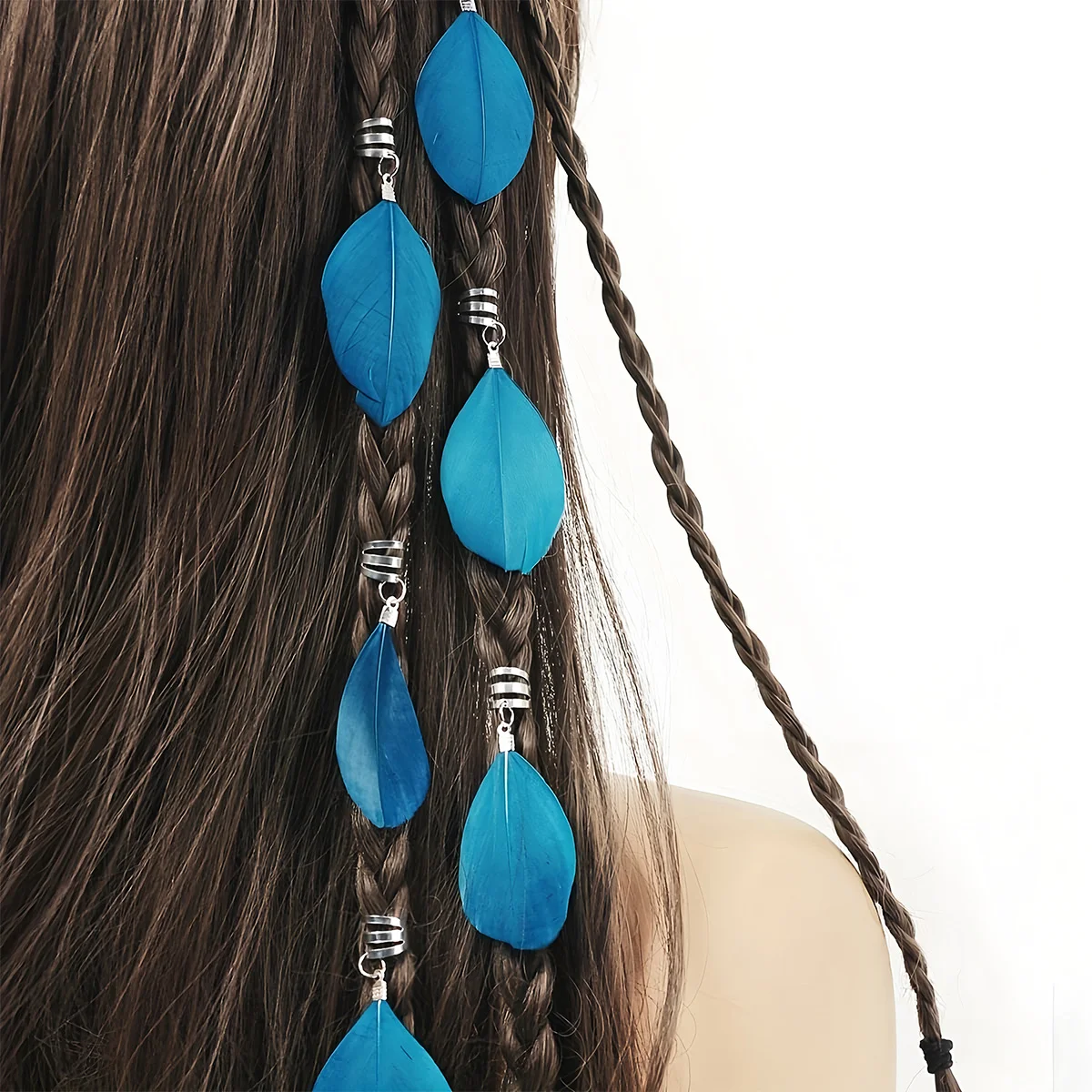 6Pcs Bohemian Style Dreadlock Blue Feather Hair Rings - Suitable for Parties & Balls
6Pcs Bohemian Style Dreadlock Blue Feather Hair Rings - Suitable for Parties & Balls