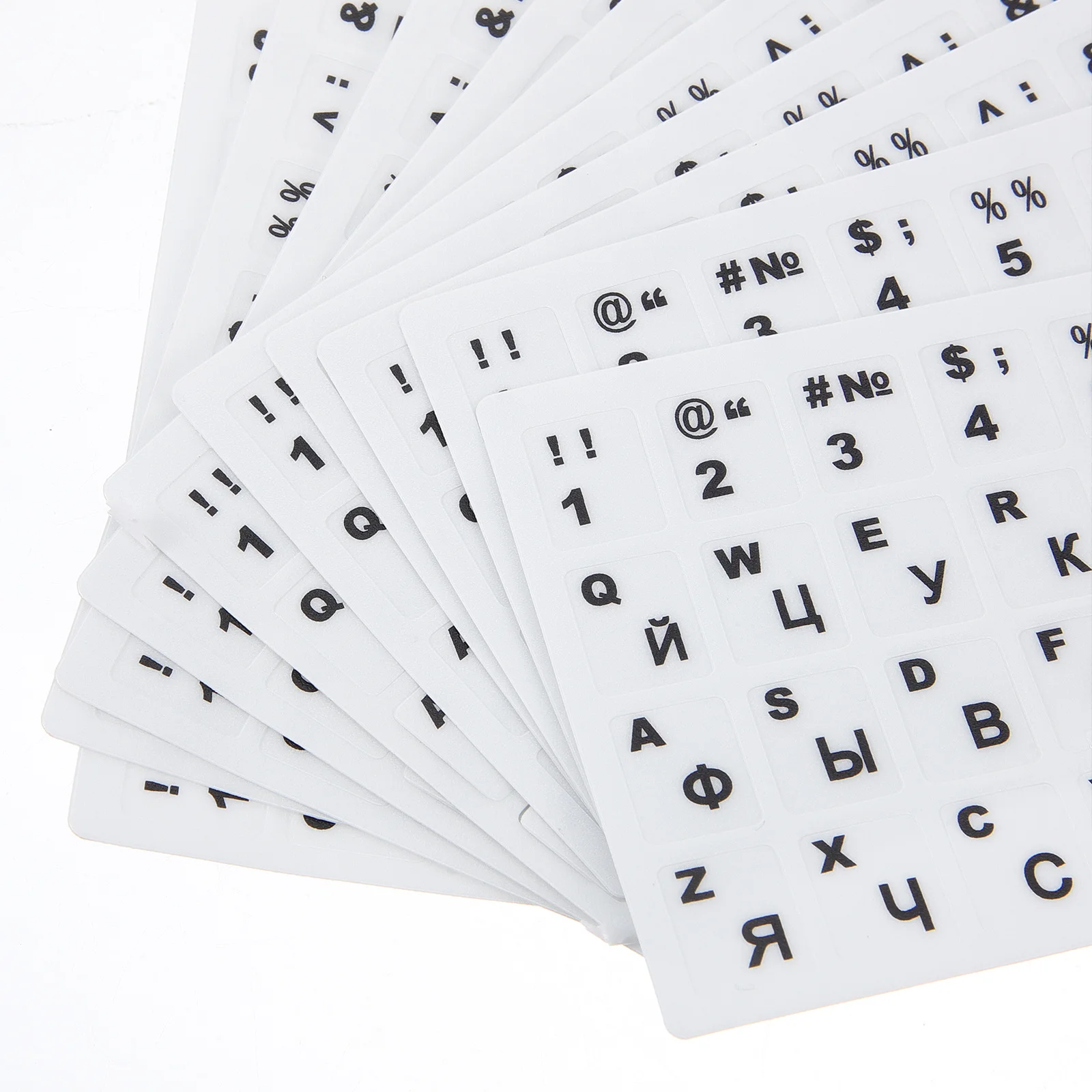 10Pcs Keyboard Language Stickers Russian Layout Replacement Letters for Laptop Desktop Lightweight Portable Labels for Russian