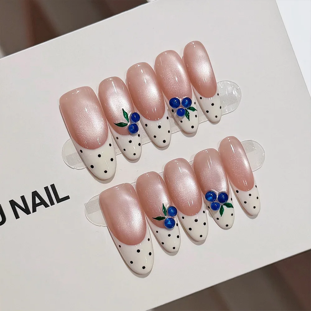 Sweet Shining Bright French Cat Eye Long Ellipse Fake Nail High-Grade Light Pink Diamond Bowknot Flower Nail Art Party Stickers
Sweet Shining Bright French Cat Eye Long Ellipse Fake Nail High-Grade Light Pink Diamond Bowknot Flower Nail Art Party Stickers