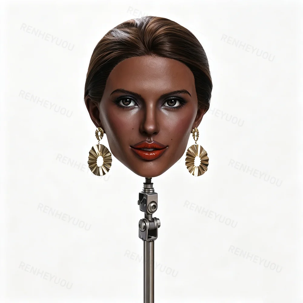 Custom silicone head 1:1 head sculpture for display and collection, black skin suitable for BJD doll accessories and humanoid do
Custom silicone head 1:1 head sculpture for display and collection, black skin suitable for BJD doll accessories and humanoid do