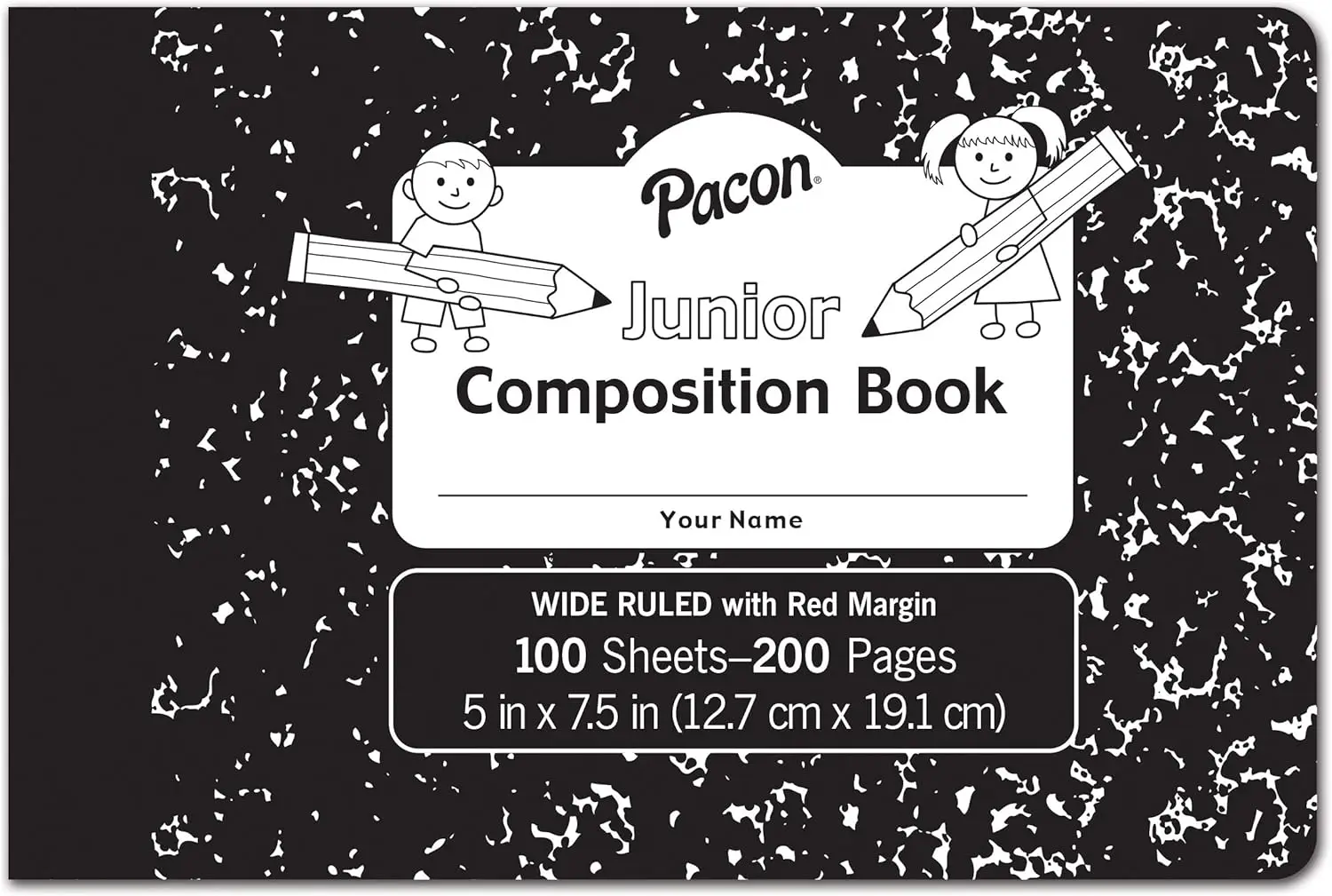 Junior Composition Book, 3/8" Ruled 5" x 7-1/2", 100 White Sheets, 6 Pack
Junior Composition Book, 3/8" Ruled 5" x 7-1/2", 100 White Sheets, 6 Pack