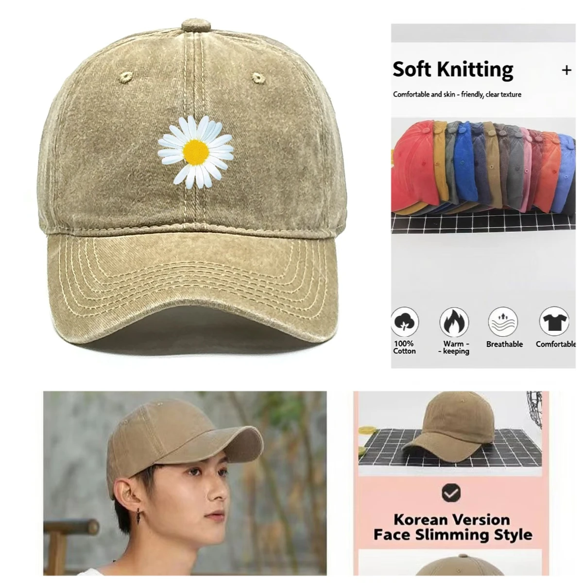 Daisy Print Baseball Cap Adjustable Mesh Hat Retro Cotton Snapback Summer Outdoor Golf Fishing Gift Street Style Cap
Daisy Print Baseball Cap Adjustable Mesh Hat Retro Cotton Snapback Summer Outdoor Golf Fishing Gift Street Style Cap