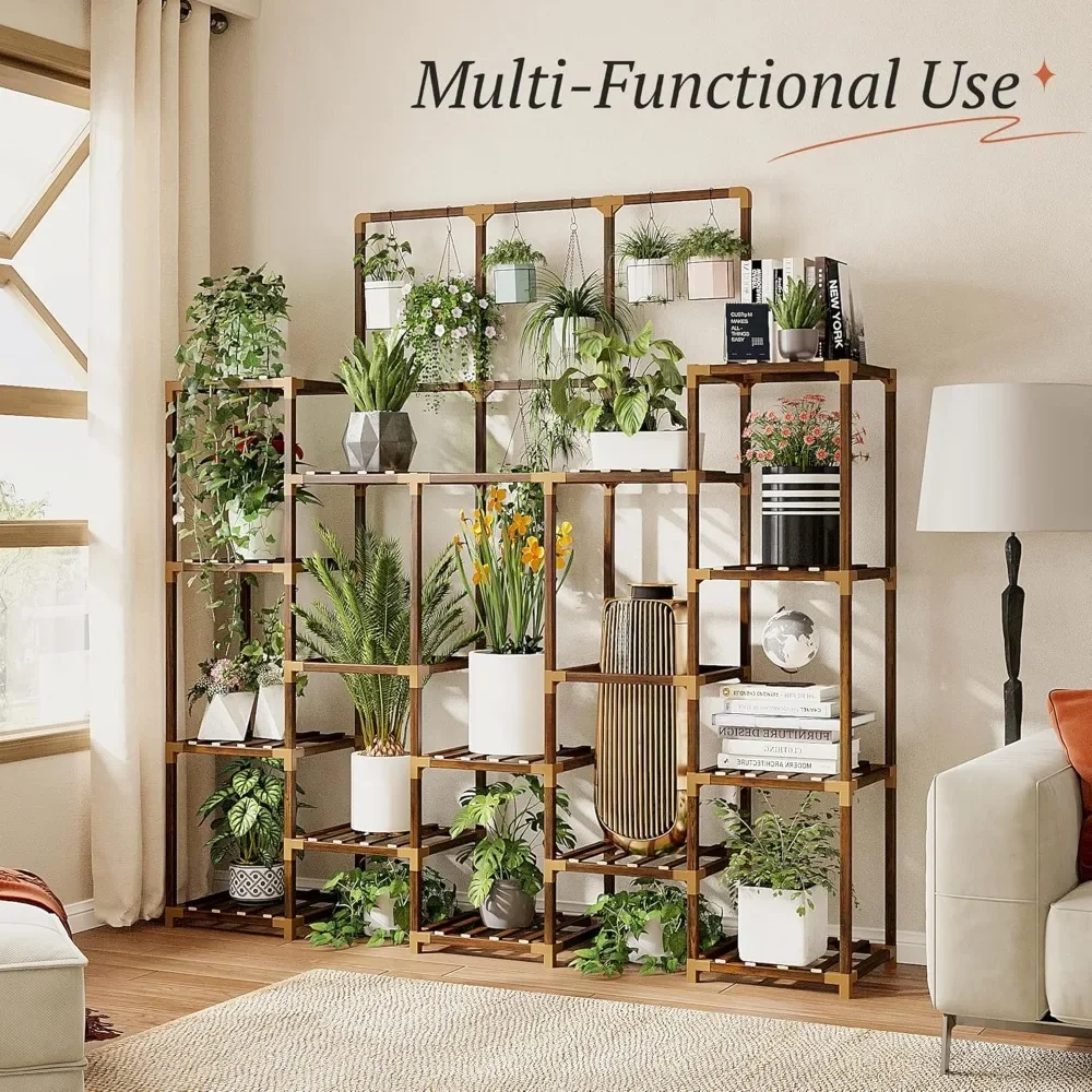 63''H Plant Stand Indoor Tall Plant Stands Outdoor with 7 Tiers and 14 Potted Upgrade Wood Plants Shelves Stand 600 LBS
63''H Plant Stand Indoor Tall Plant Stands Outdoor with 7 Tiers and 14 Potted Upgrade Wood Plants Shelves Stand 600 LBS