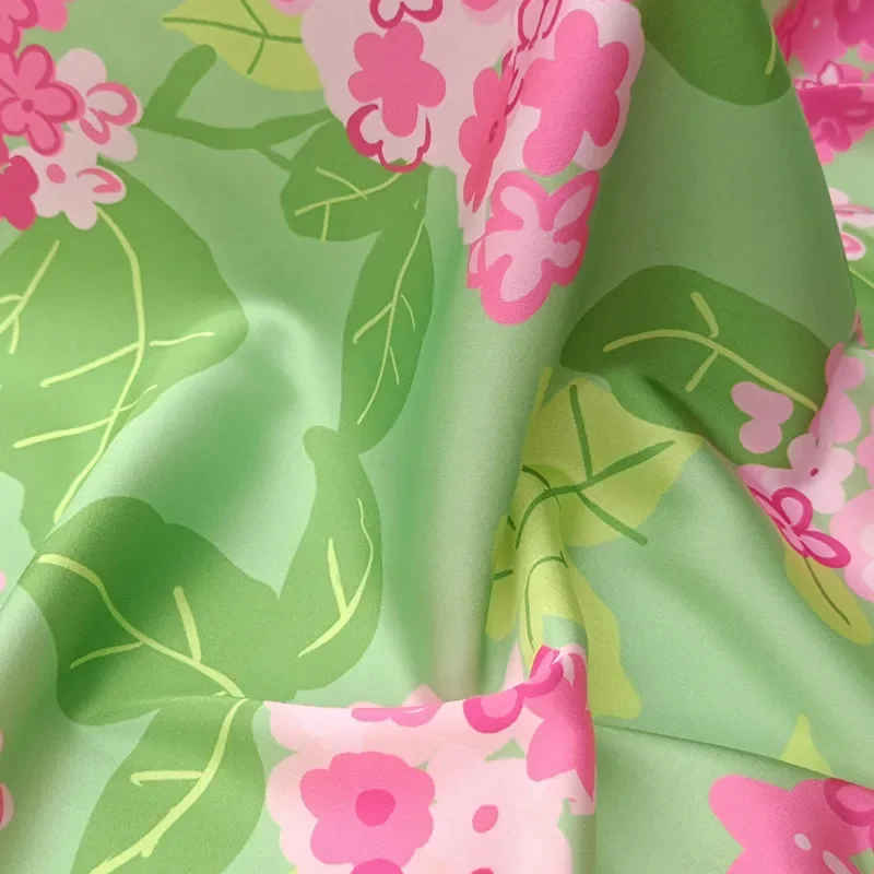 Brand Green Hydrangea Printed Satin Fabric for Clothing Summer Dress DIY Sewing Fashion Design DIY Material Cloth By The Meter
Brand Green Hydrangea Printed Satin Fabric for Clothing Summer Dress DIY Sewing Fashion Design DIY Material Cloth By The Meter