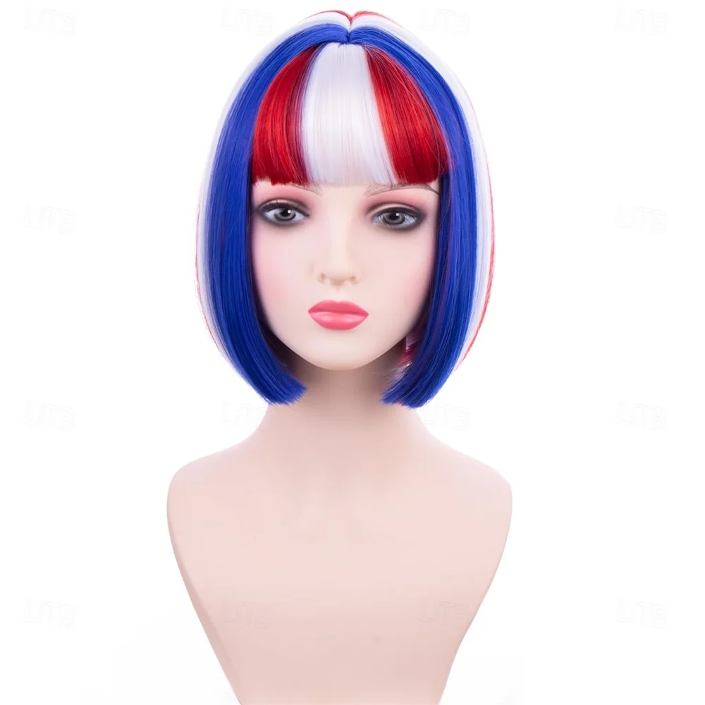 HAIRJOY Synthetic Hair Wig Fan Hair Accessories Blue Red White Wig 4th of July Short Bob Wigs Party Heat Resistant Wig
HAIRJOY Synthetic Hair Wig Fan Hair Accessories Blue Red White Wig 4th of July Short Bob Wigs Party Heat Resistant Wig