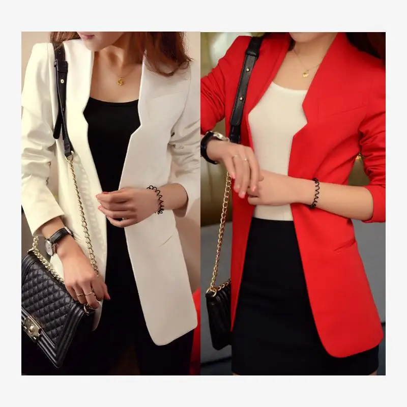 Новая весенняя корейская приталенная повседневная женская куртка средней длины в стиле кэжуал, модный деловой костюм с длинными рукавами
Новая весенняя корейская приталенная повседневная женская куртка средней длины в стиле кэжуал, модный деловой костюм с длинными рукавами