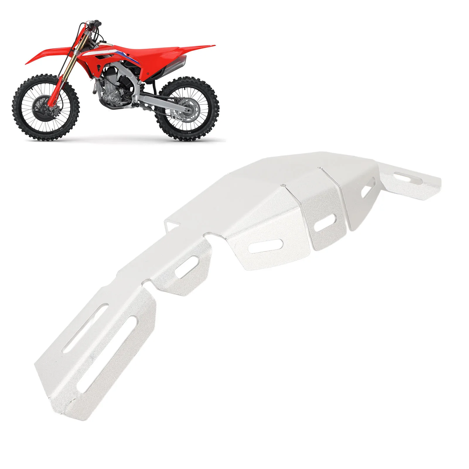 Алюминиевый теплозащитный экран выхлопных газов для Honda CRF300L/Rally — серебристый, защита от ожогов для безопасности езды 
Алюминиевый теплозащитный экран выхлопных газов для Honda CRF300L/Rally — серебристый, защита от ожогов для безопасности езды