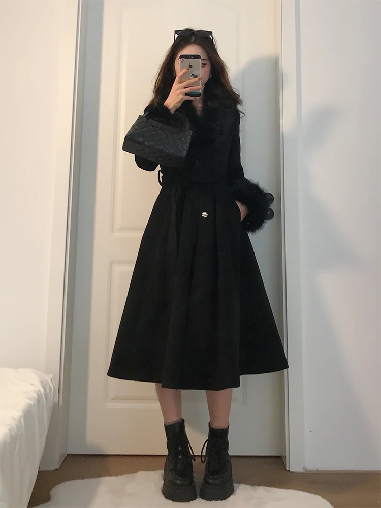 Gothic k Sle Lolita Heavyweight Waist-Cinching Slimming Woolen Coat Women's Winter New Faion Fur Collar Tweed Coat
Gothic k Sle Lolita Heavyweight Waist-Cinching Slimming Woolen Coat Women's Winter New Faion Fur Collar Tweed Coat