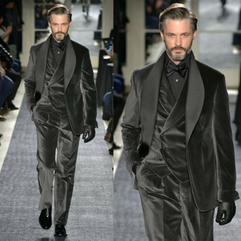 Black Velvet Men Suits Custom Made 3 Pieces Blazer Pants Vest Formal Prom Wedding Groom Gentlemen Male Clothing Costume Homme
Black Velvet Men Suits Custom Made 3 Pieces Blazer Pants Vest Formal Prom Wedding Groom Gentlemen Male Clothing Costume Homme