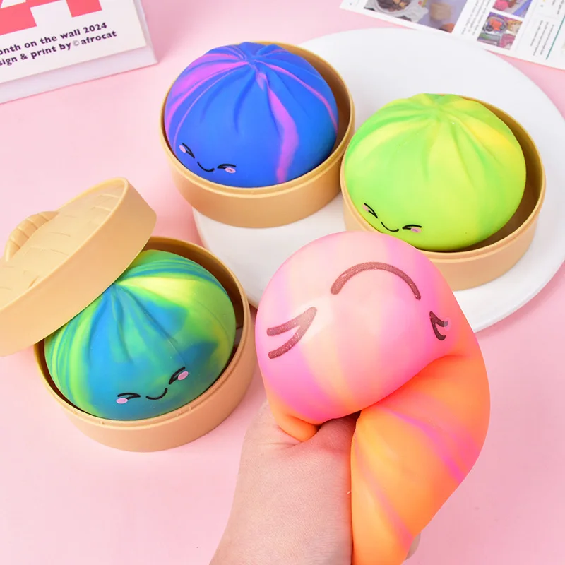 Rainbow Simulation Food Dumpling Bun Squishy Toy with Steamer Soft Squeeze Fidget Stress Relief Sensory Decompression Plaything
Rainbow Simulation Food Dumpling Bun Squishy Toy with Steamer Soft Squeeze Fidget Stress Relief Sensory Decompression Plaything