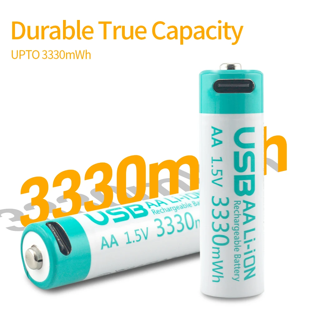 OEMG 1.5V3330mWh AA Rechargeable Battery USB Type-C Rechargeable Lithium Battery for Remote Control Electric Toy Mouse Door Lock
OEMG 1.5V3330mWh AA Rechargeable Battery USB Type-C Rechargeable Lithium Battery for Remote Control Electric Toy Mouse Door Lock
