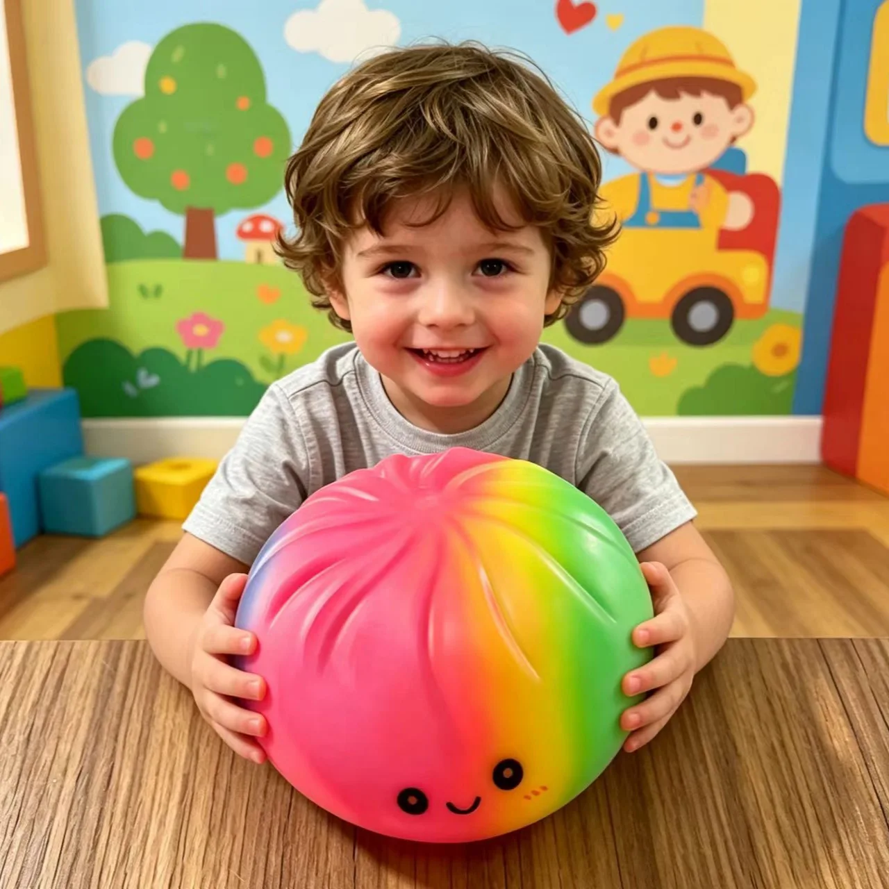 Big Rainbow Color Dumpling Squishy Toy with Bamboo Slow Rising Stress Relief Fidget Ball Soft Squeeze Toys 25CM
Big Rainbow Color Dumpling Squishy Toy with Bamboo Slow Rising Stress Relief Fidget Ball Soft Squeeze Toys 25CM
