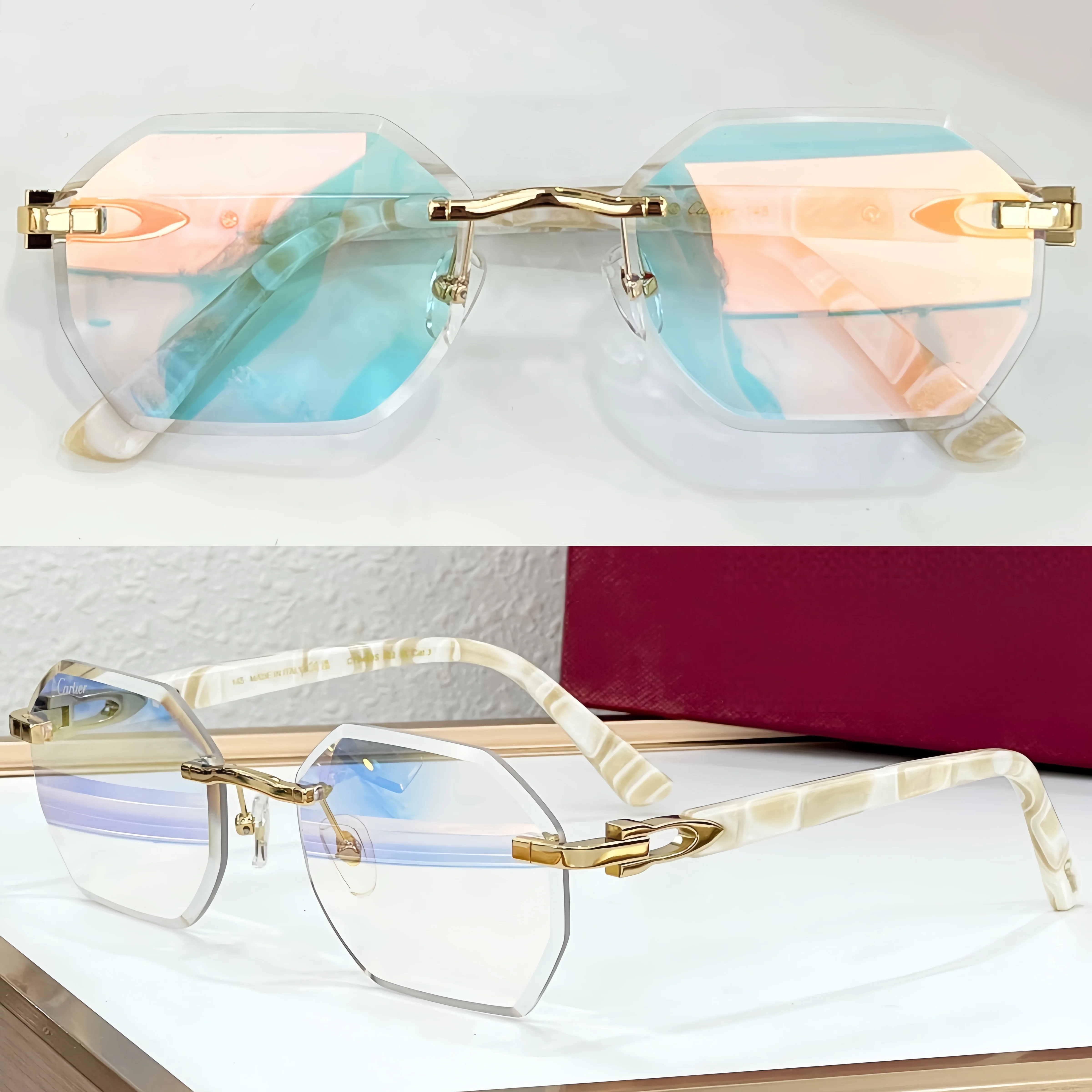 Premium Handmade Rimless Sunglasses Titanium Frame High Quality UV400 Comfort Fashion Unisex 57-21
Premium Handmade Rimless Sunglasses Titanium Frame High Quality UV400 Comfort Fashion Unisex 57-21