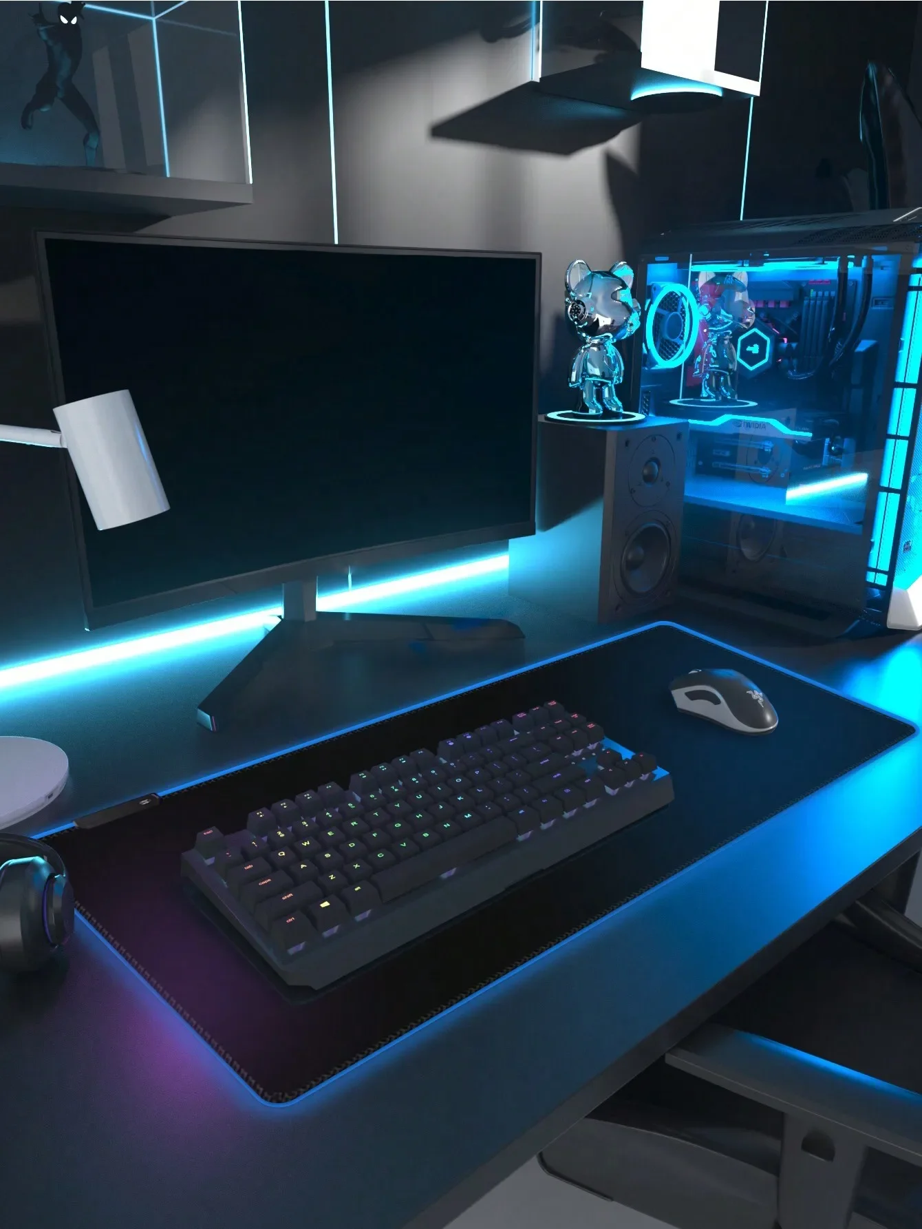 1pc Large Size 80cm X 30cm X 0.3cm Solid Black RGB Illuminated Colorful Mouse Pad, Oversized Office Desk Mat / 30cm X 25cm Computer Desk Gaming Mouse Pad With LED Lights, Keyboard Pad, Student Desk Writing Mat, Durable Edged Mouse Pad
1pc Large Size 80cm X 30cm X 0.3cm Solid Black RGB Illuminated Colorful Mouse Pad, Oversized Office Desk Mat / 30cm X 25cm Computer Desk Gaming Mouse Pad With LED Lights, Keyboard Pad, Student Desk Writing Mat, Durable Edged Mouse Pad