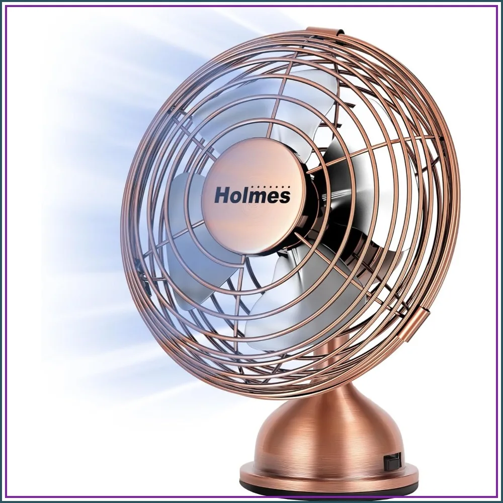 Vintage 4" Mini Desk Fan, USB Powered, Single Speed, 100° Tilt, Metal, for Home Office Travel
Vintage 4" Mini Desk Fan, USB Powered, Single Speed, 100° Tilt, Metal, for Home Office Travel