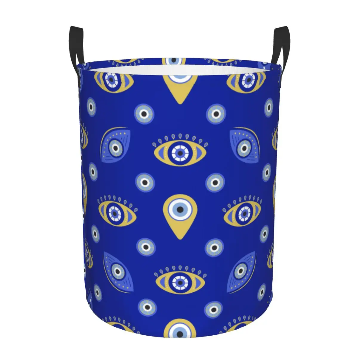 Custom Turkish Evil Eye Circular Ornament Laundry Basket Collapsible Greek Clothes Hamper for Toys Storage Bin
Custom Turkish Evil Eye Circular Ornament Laundry Basket Collapsible Greek Clothes Hamper for Toys Storage Bin