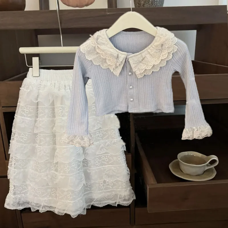 Girls' Spring Lace Outfit2025New Stylish Girls' Cardigan Jacket and Long Skirt Two-Piece Set for Spring
Girls' Spring Lace Outfit2025New Stylish Girls' Cardigan Jacket and Long Skirt Two-Piece Set for Spring